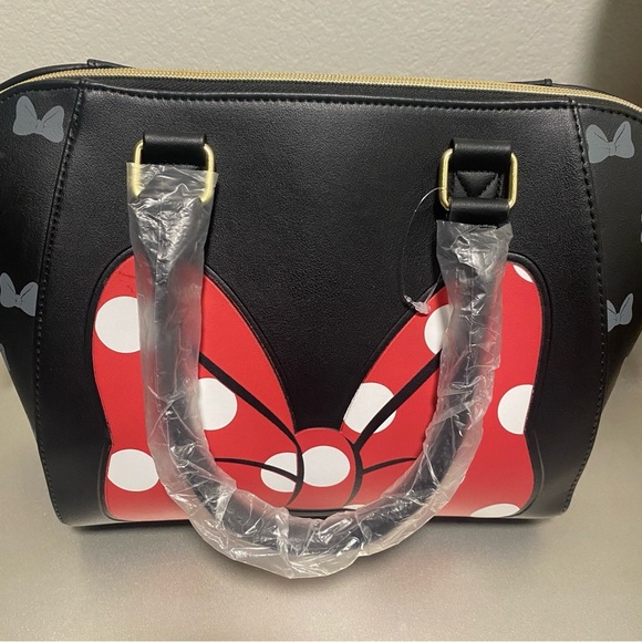 NWT Loungefly Disney Minnie Mouse Polka Dot Satchel Bag - Picture 10 of 13